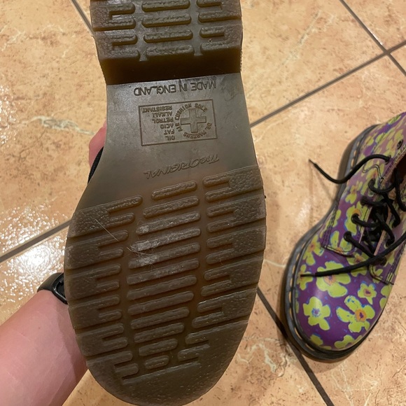 Vintage Dr. Martens Purple and Green Floral Boots - Picture 8 of 8